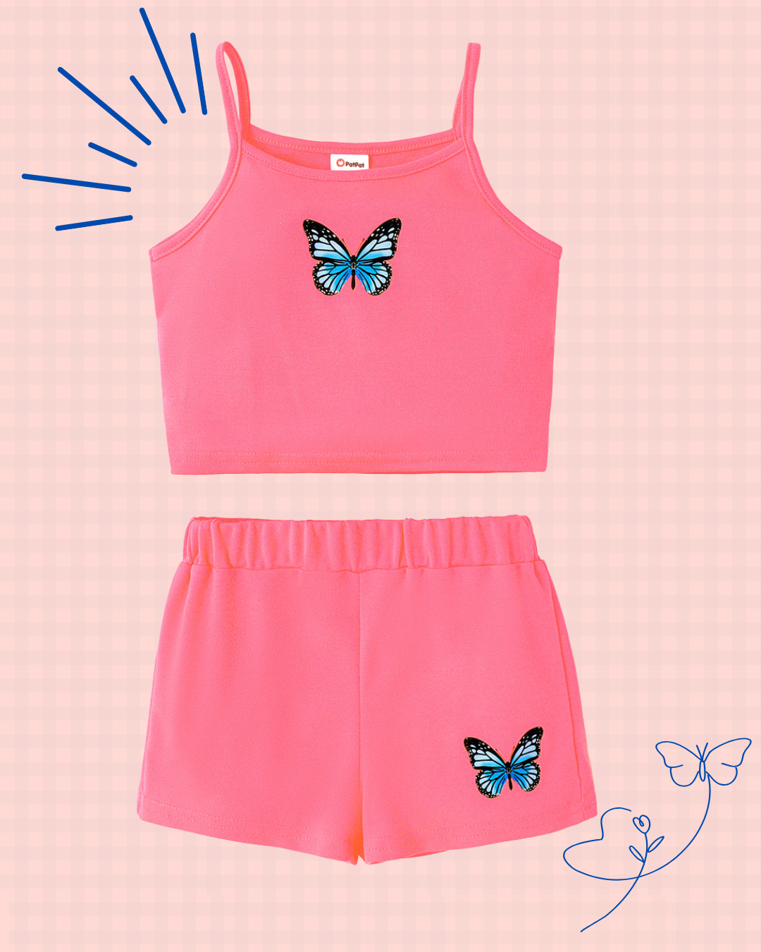 Butterfly Print Camisole and Shorts Set