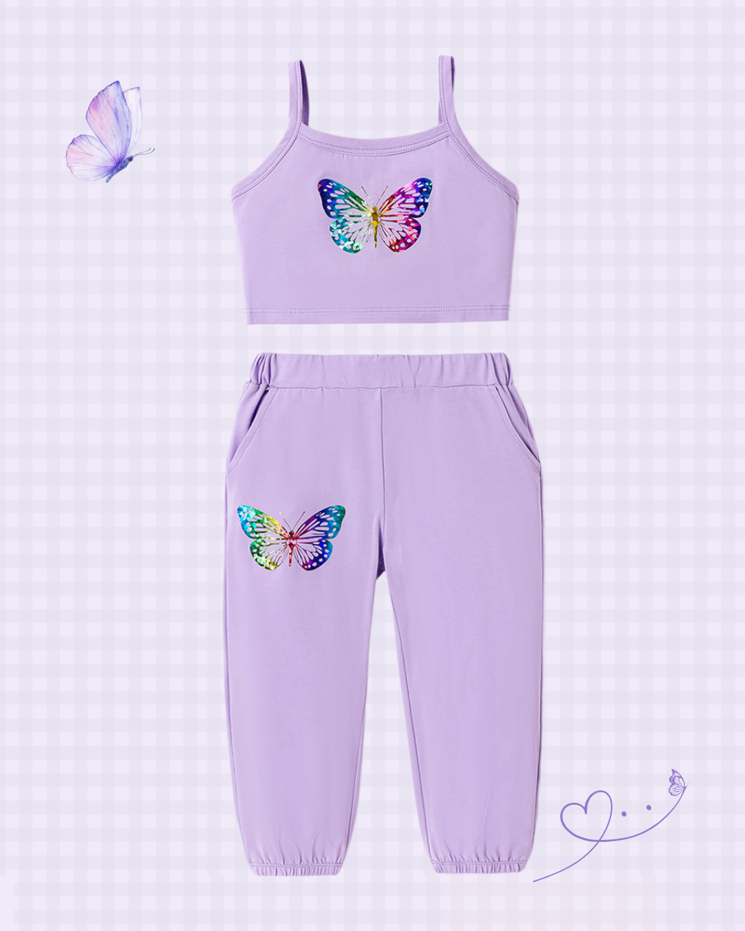 Butterfly Print Camisole and Shorts Set