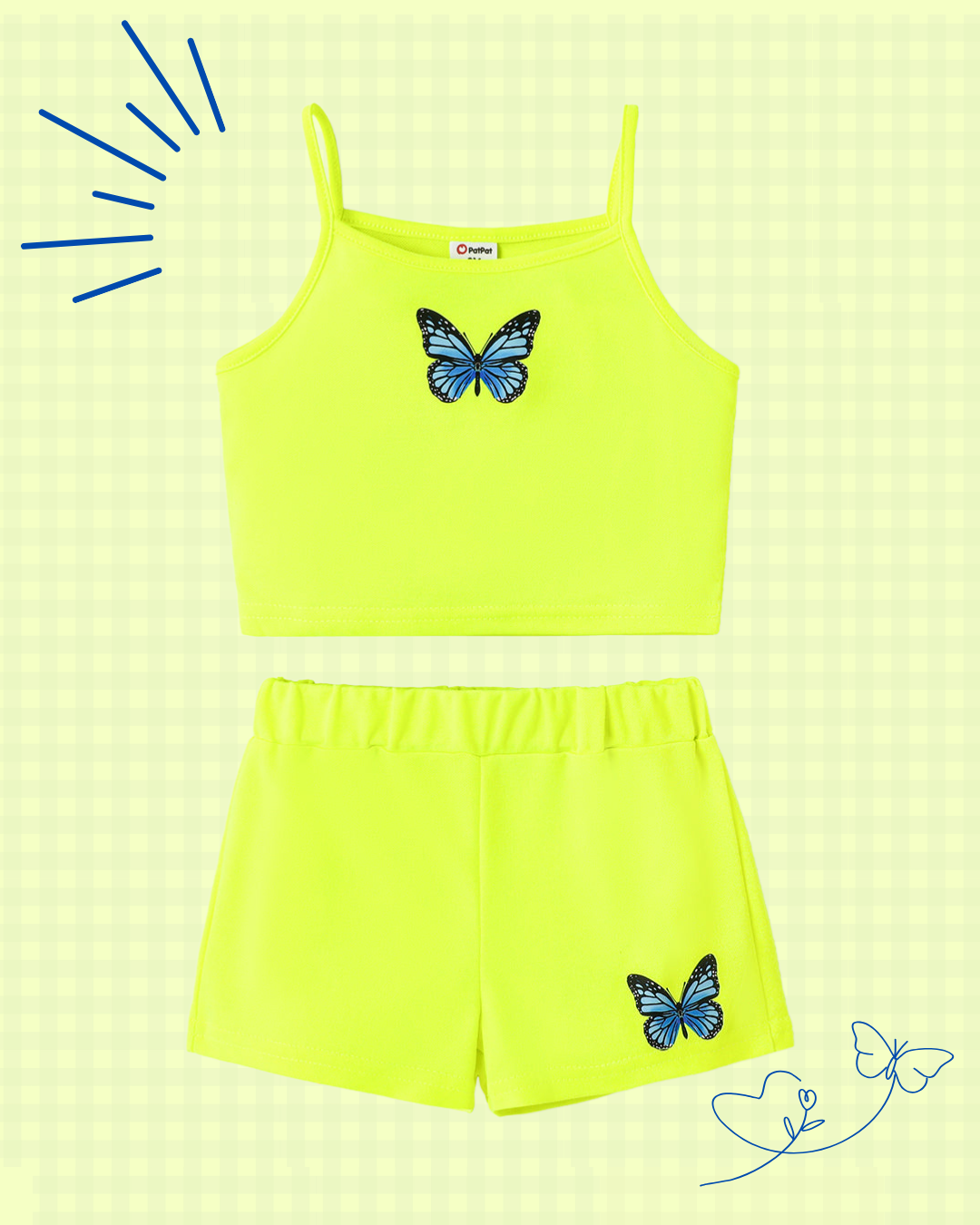 Butterfly Print Camisole and Shorts Set