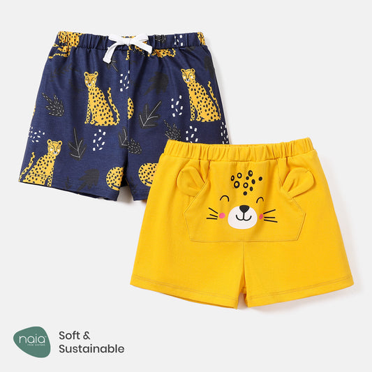 2-Pack Baby Boy Animal Print Cotton and Shorts Set