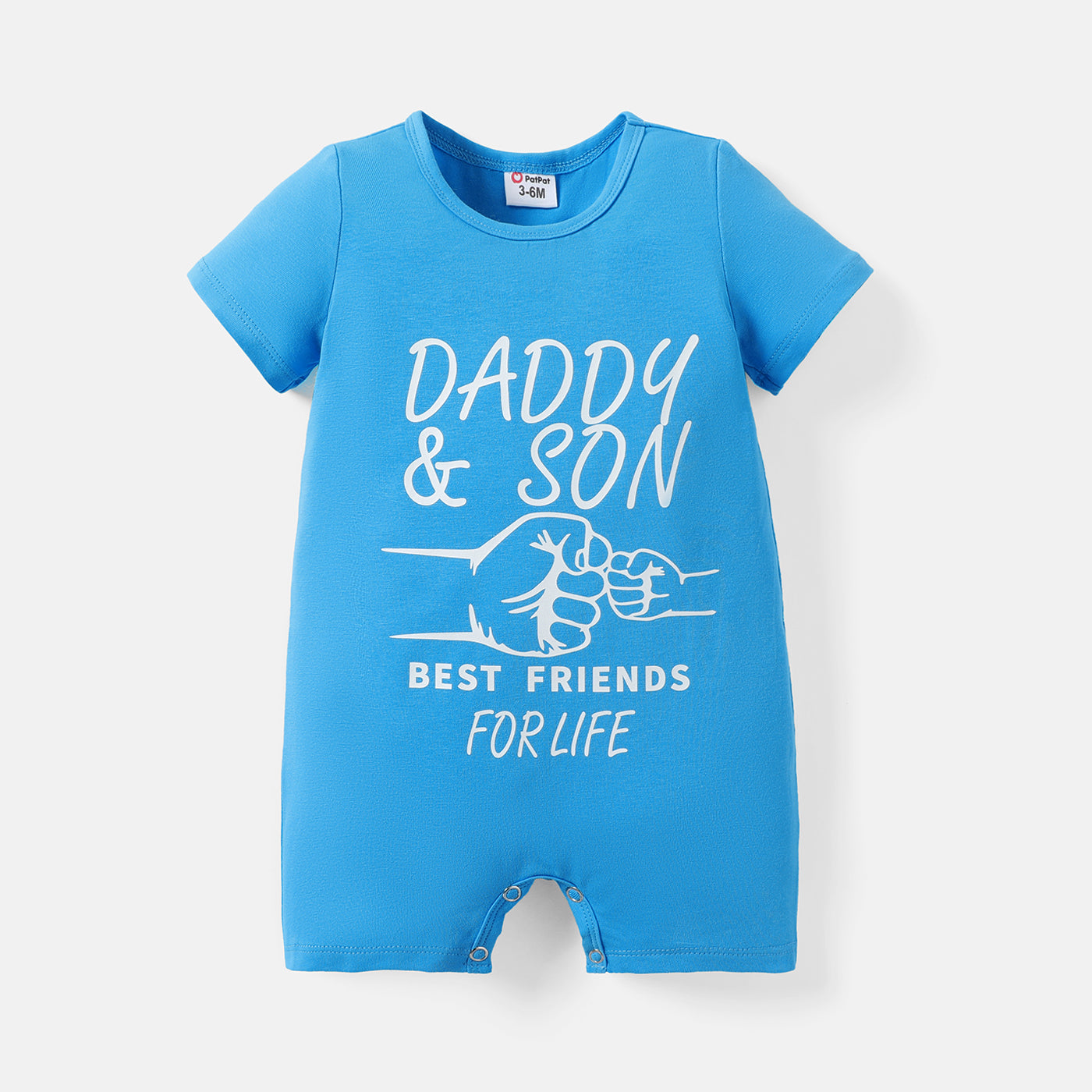 Short-sleeve Fist & Letter Print Romper