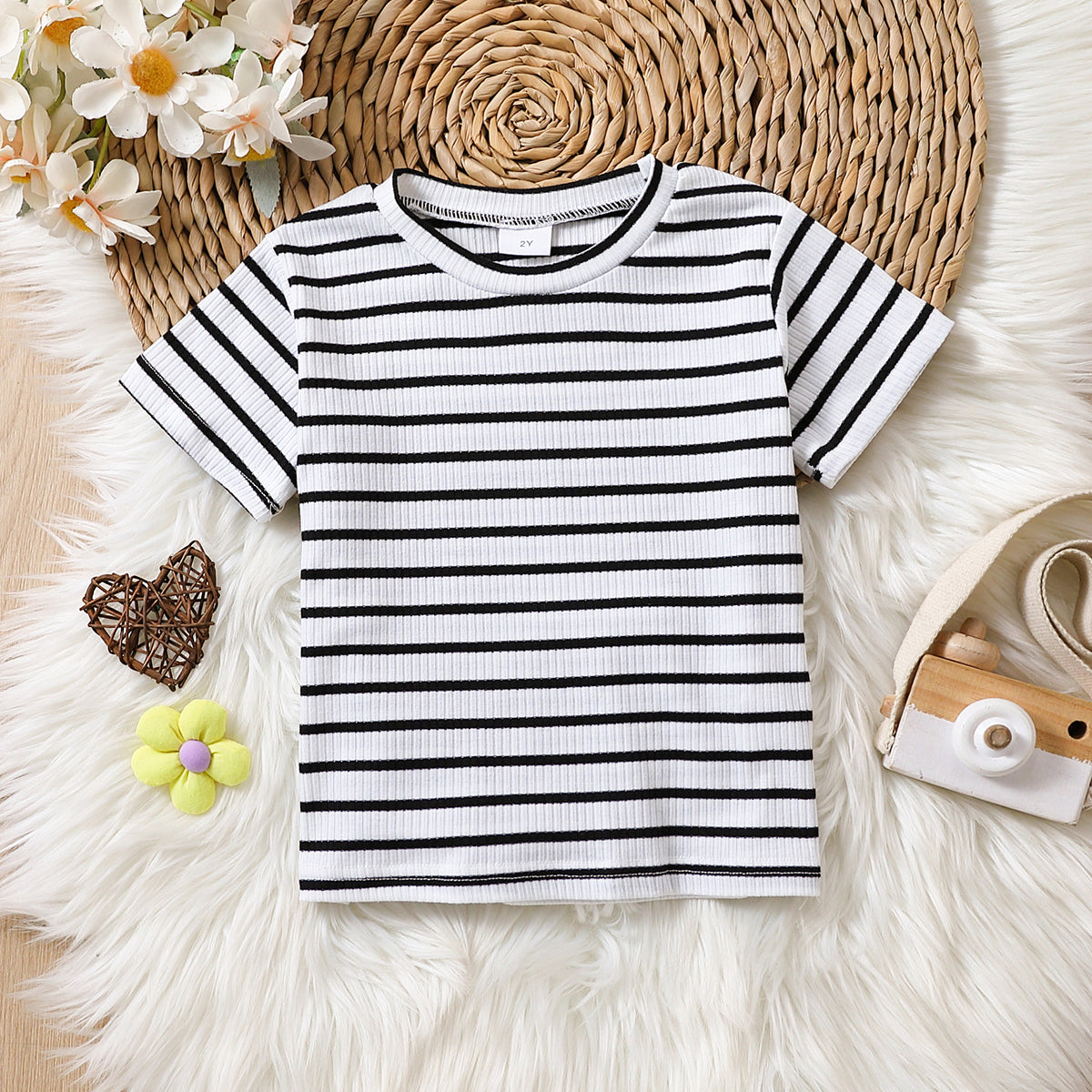 Toddler Girl Sweet Stripe Short-sleeve Tee
