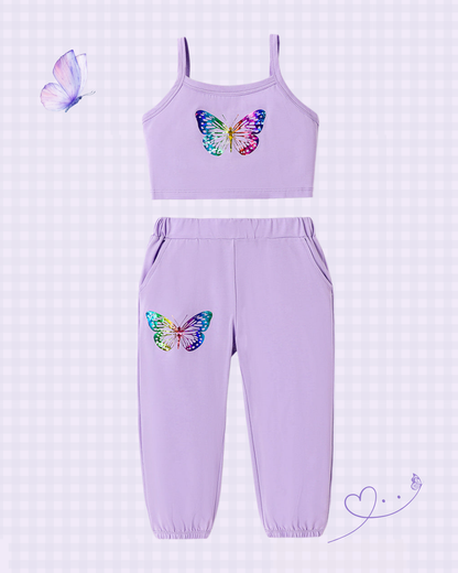 Butterfly Print Camisole and Shorts Set